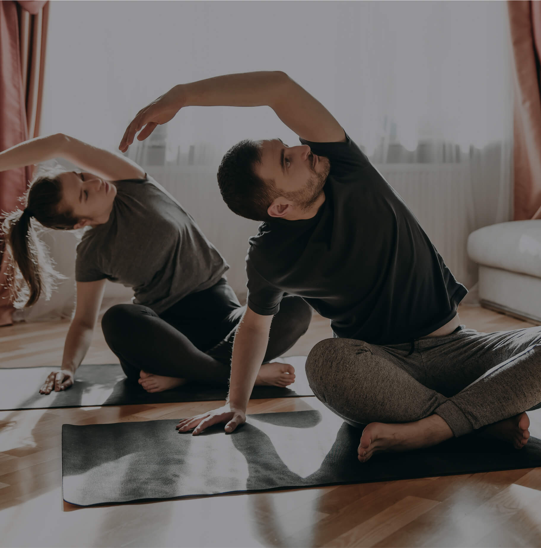 A man and a woman playing sports