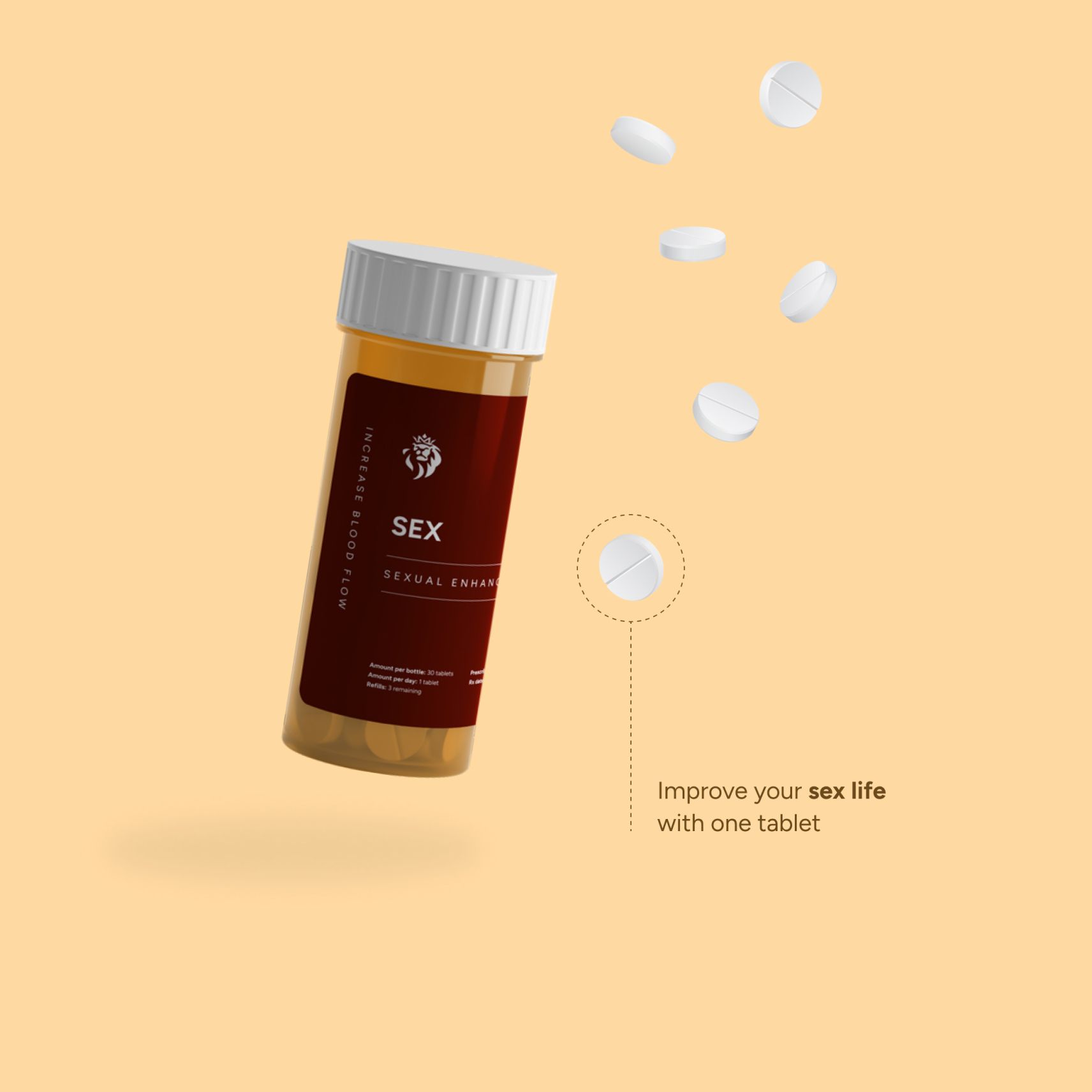 Bottle with lover pills