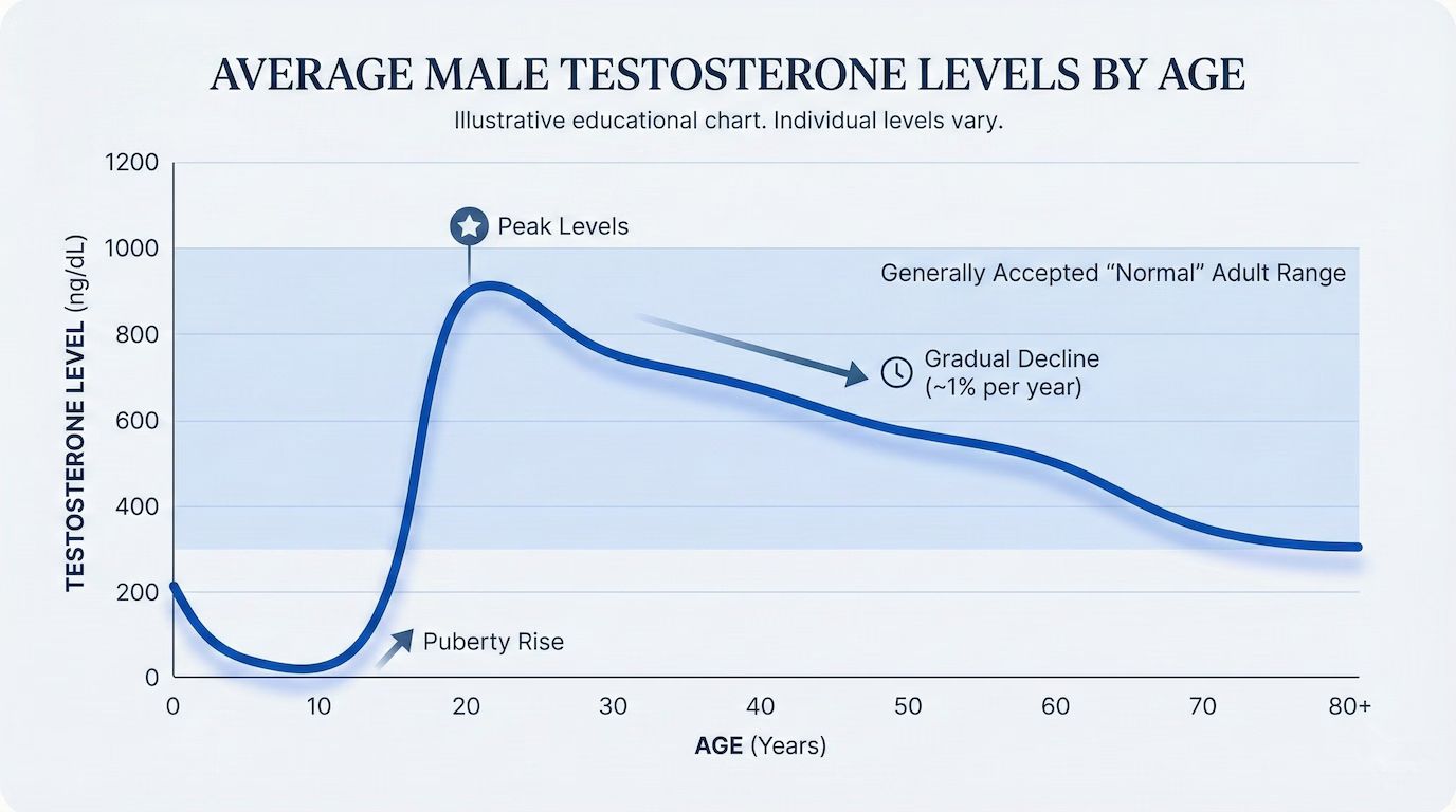 Average testosterone levels by age