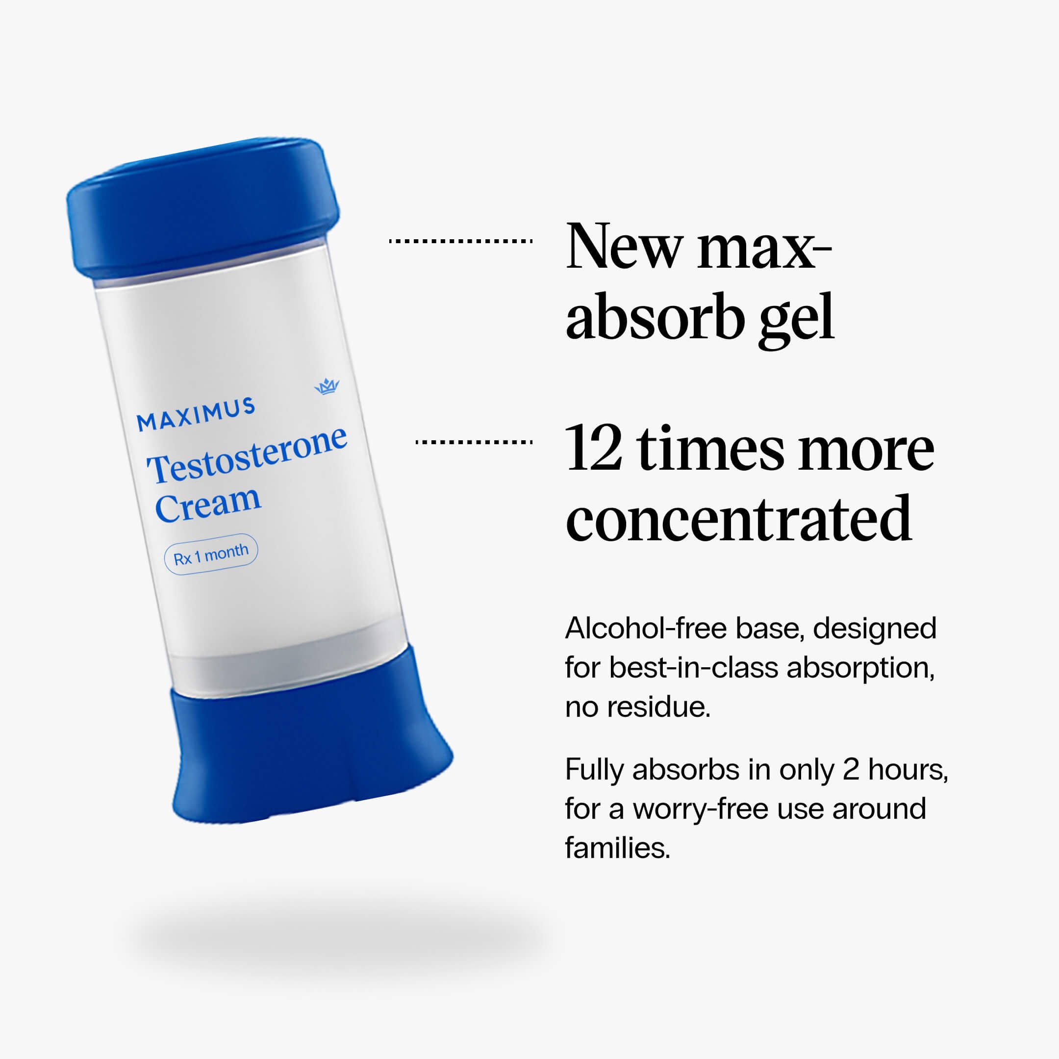 Unique max-absorb cream 12 times more concentrated