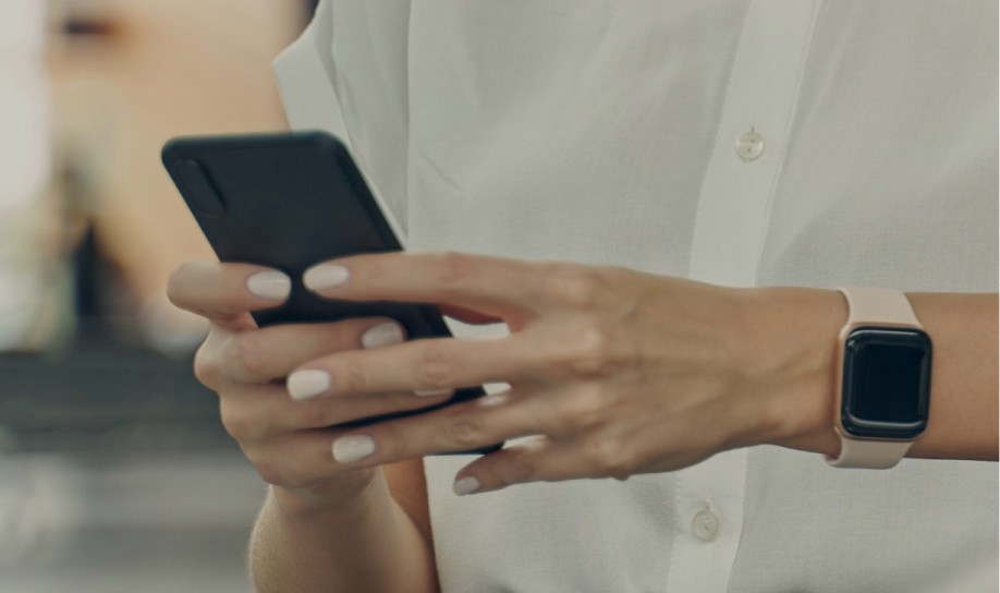 phone and hands