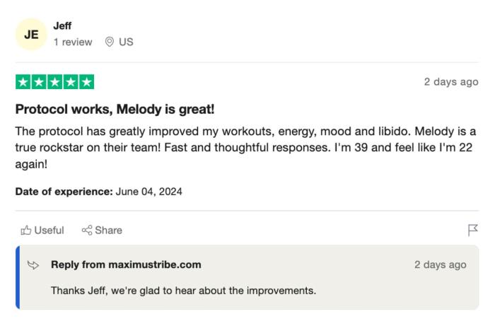 Client message about their Maximus experience
