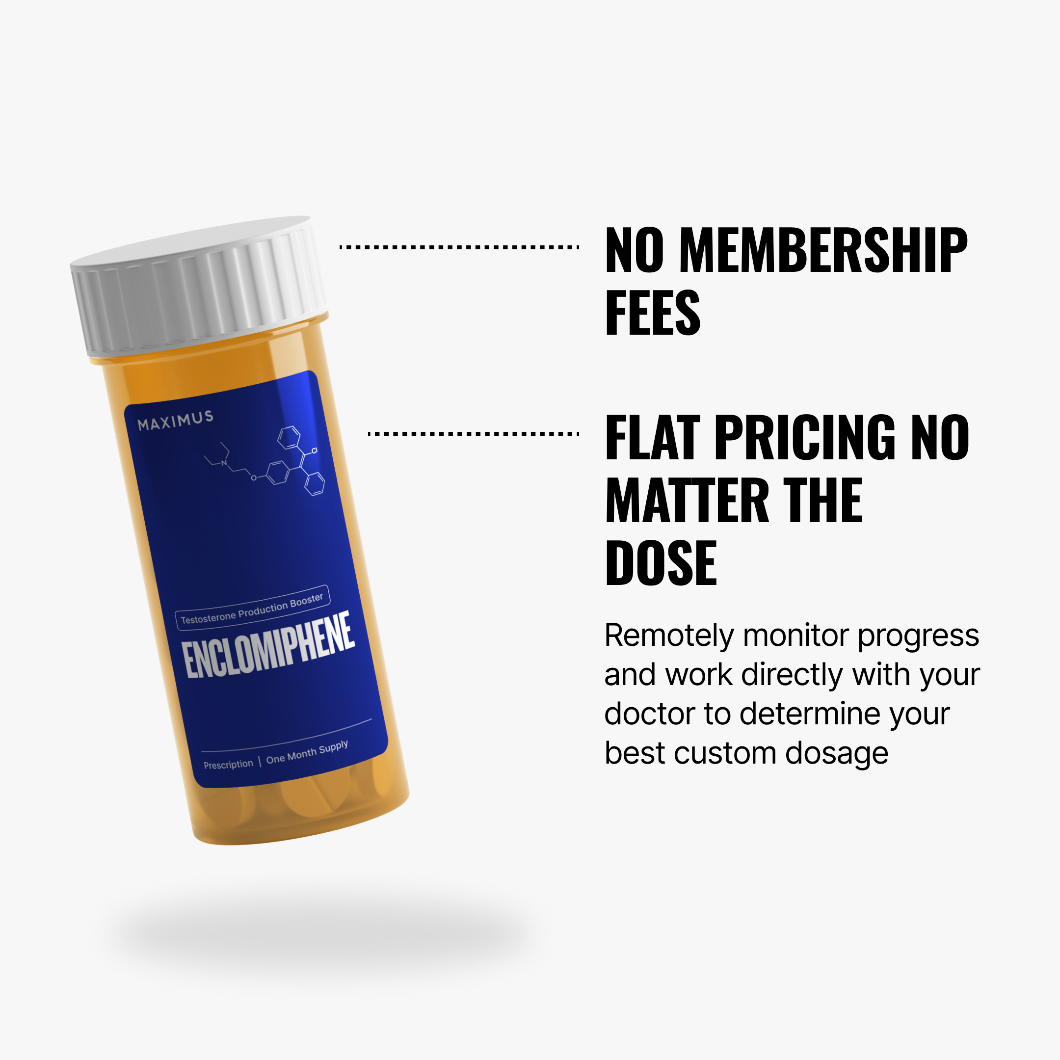 No membership fees, flat pricing no matter the dose