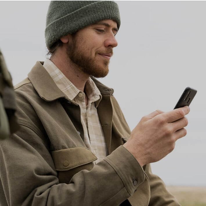 Happy man with phone