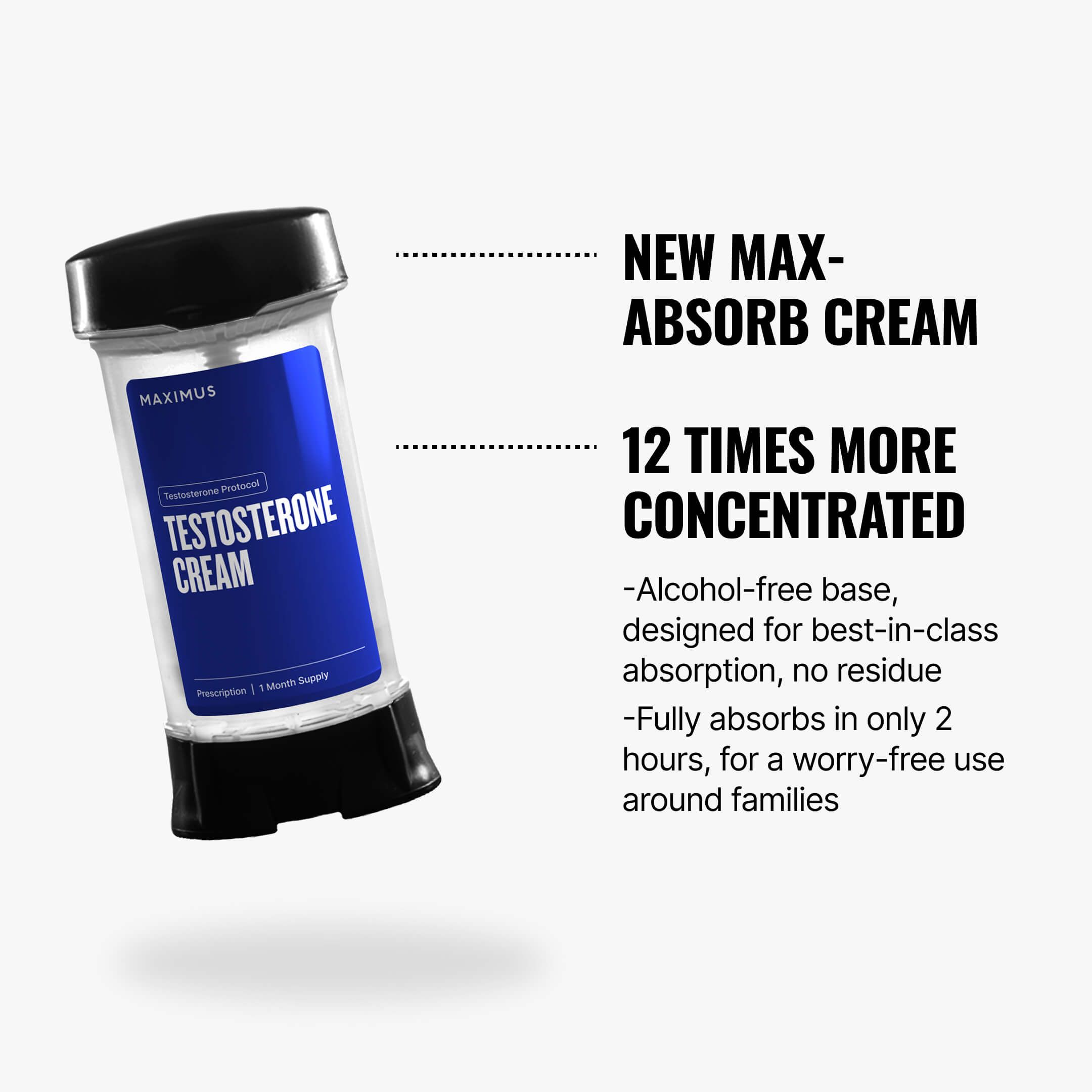 unique max-absorb cream 12 times more concentrated