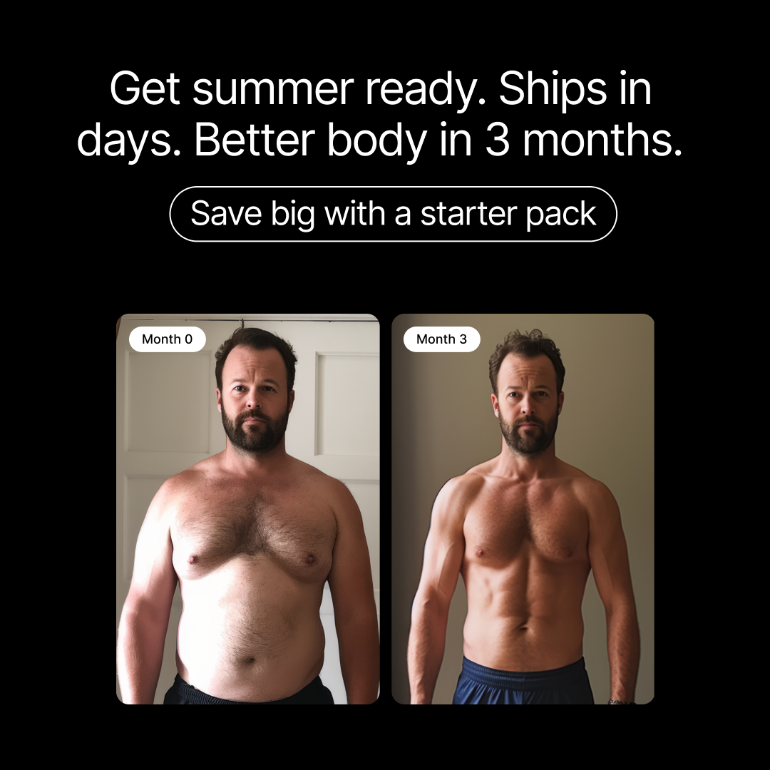 before and after image showing a man's weight loss after 3 months