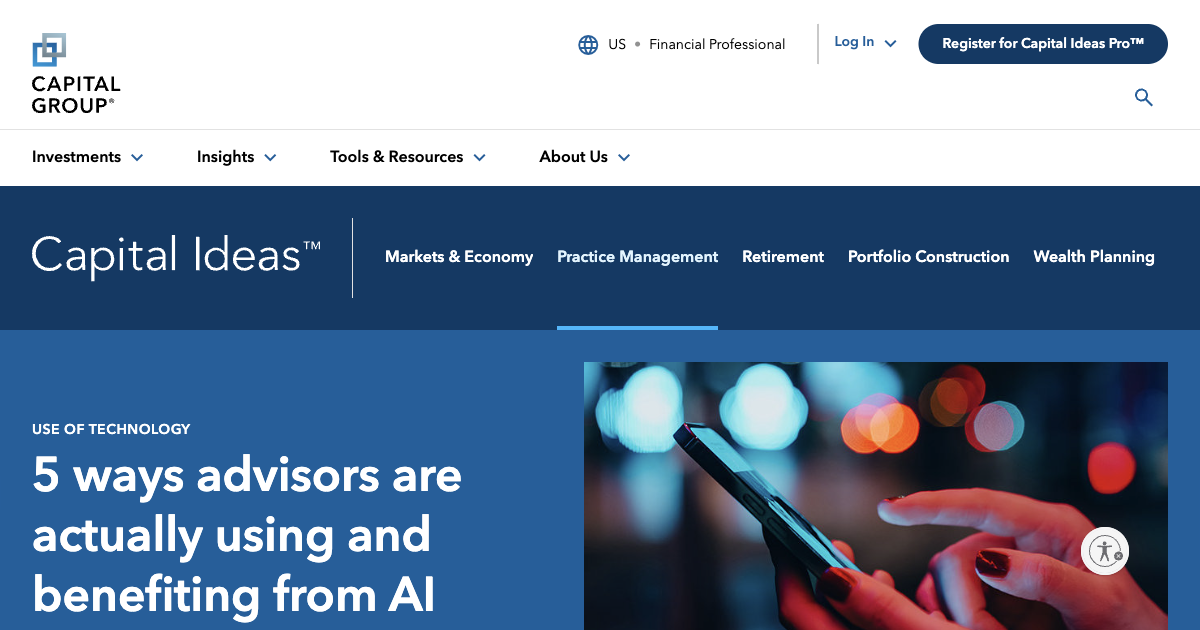 Capital Group research on how financial advisors are using AI in practice