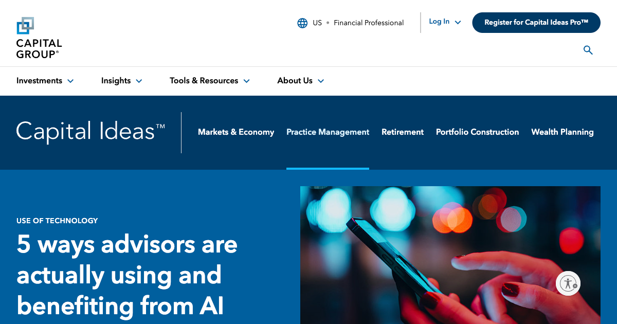 Capital Group research on how financial advisors are using AI in practice