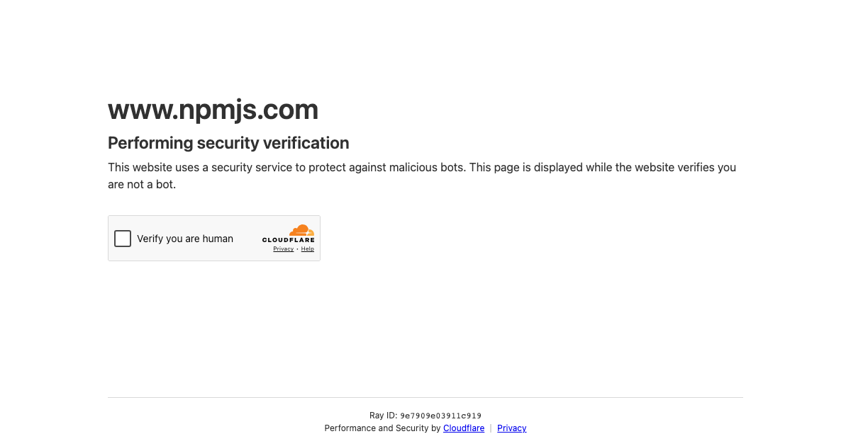 MCP SDK npm package showing download statistics and installation instructions