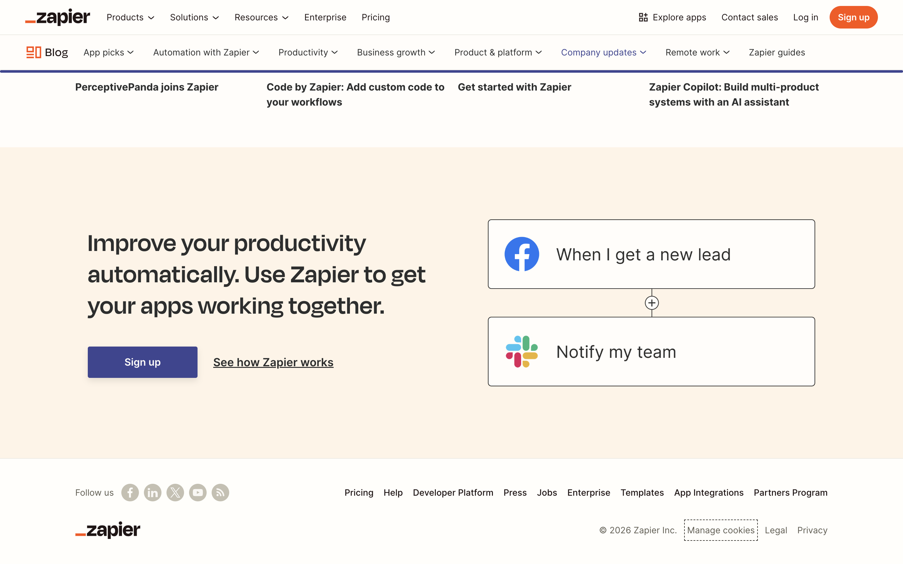 Zapier Agents guide page showing autonomous AI agent capabilities and available app integrations