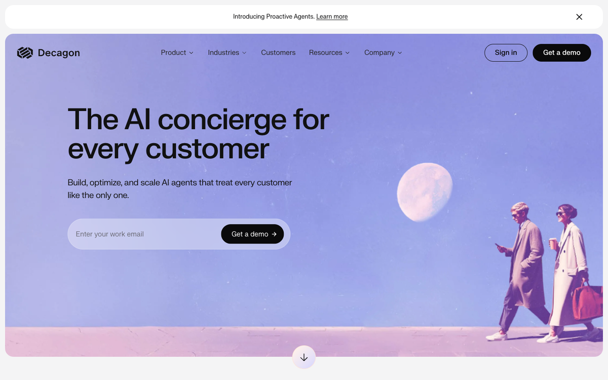 Decagon AI customer service agent platform for enterprise support automation
