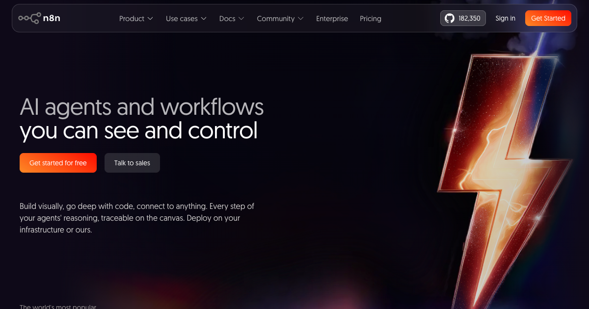 n8n open source AI agents and workflow automation platform with visual canvas builder