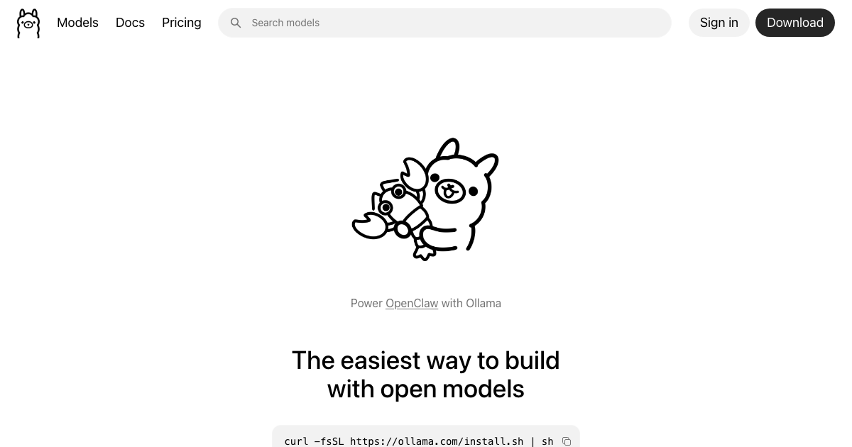 Ollama platform for running open source AI models locally on your machine