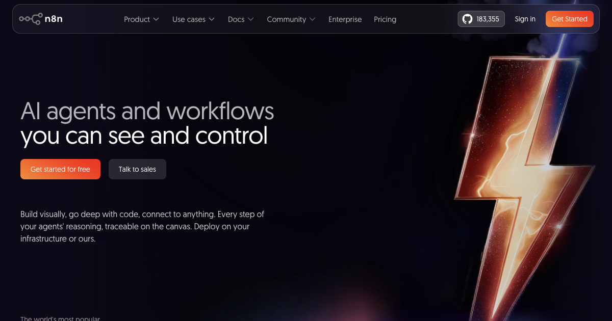 n8n automation platform showing workflow builder for lead follow-up sequences
