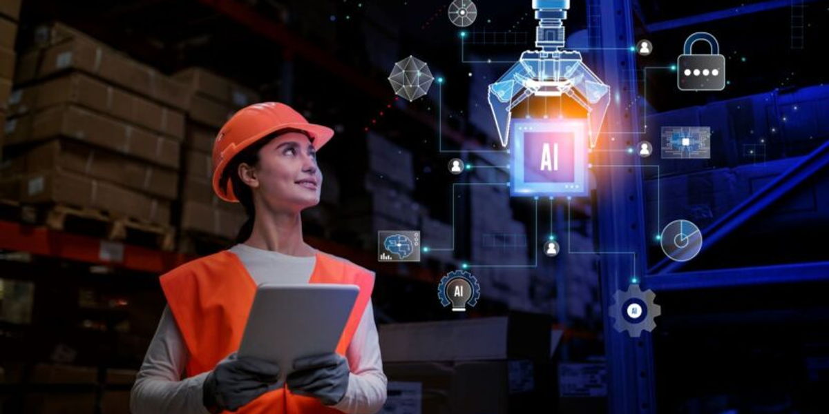 mujer trabajando con ai