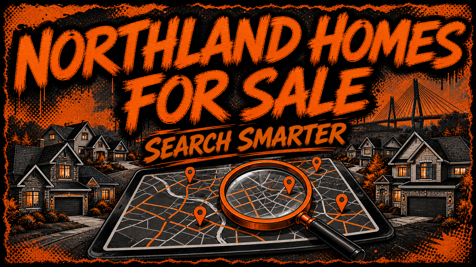 Kansas City Northland homes for sale search guide with neighborhood map and Bond Bridge