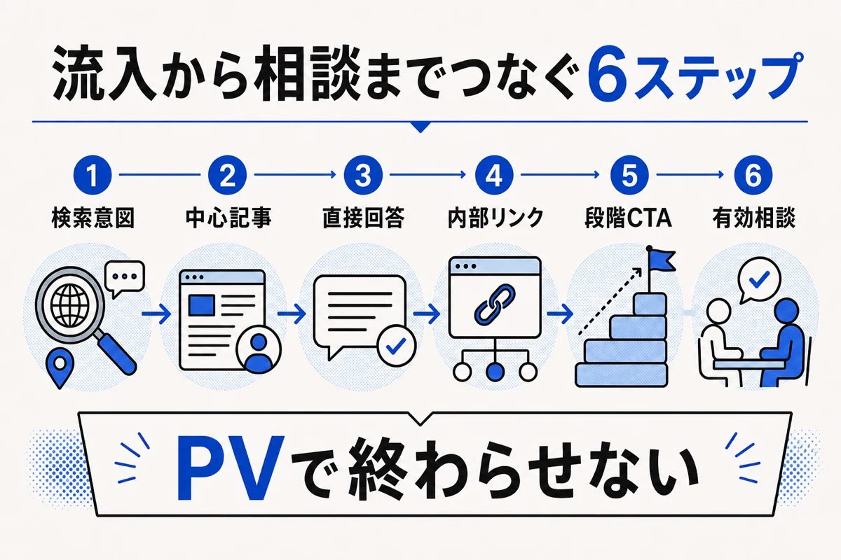 SEOコンテンツマーケティングの6ステップ
