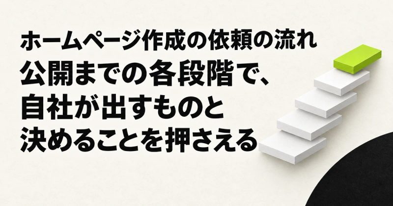 ホームページ作成の依頼の流れ｜公開までの各段階で、自社が出すものと決めることを押さえる