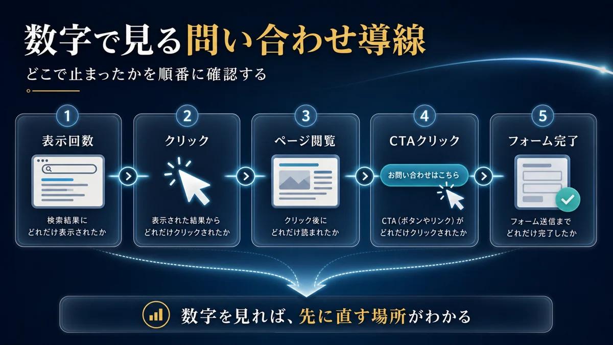 表示回数からフォーム完了までの問い合わせ導線計測フロー