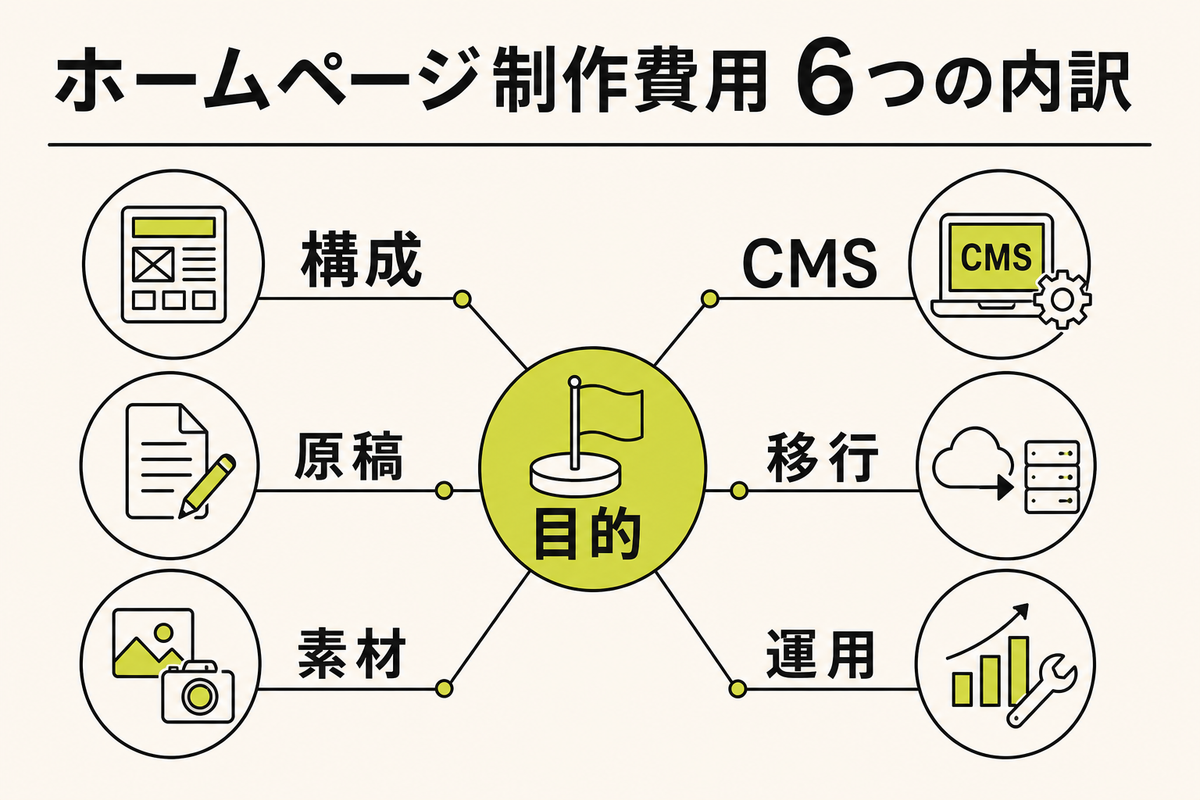 ホームページ制作費用を決める6要素