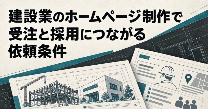 建設業のホームページ制作で受注と採用につながる依頼条件