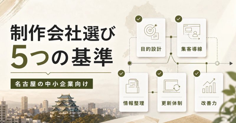 名古屋でホームページ制作会社を選ぶなら|おすすめより大切な5つの基準