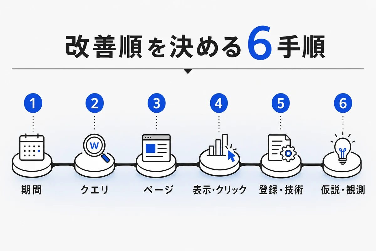 SEO検索順位の改善順を決める6手順