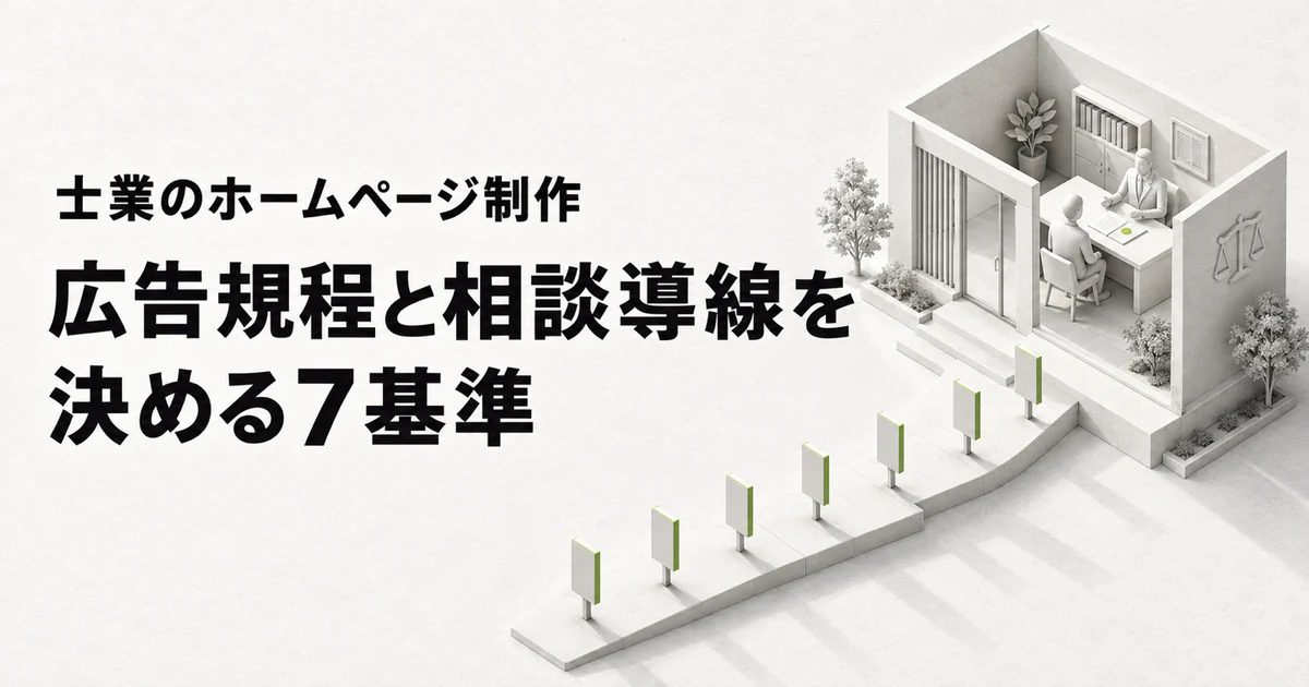 士業のホームページ制作 広告規程と相談導線を決める7基準