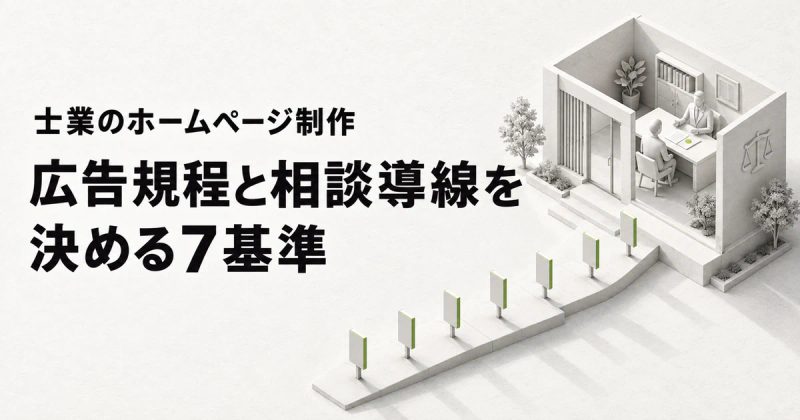 士業のホームページ制作|広告規程と相談導線を決める7基準