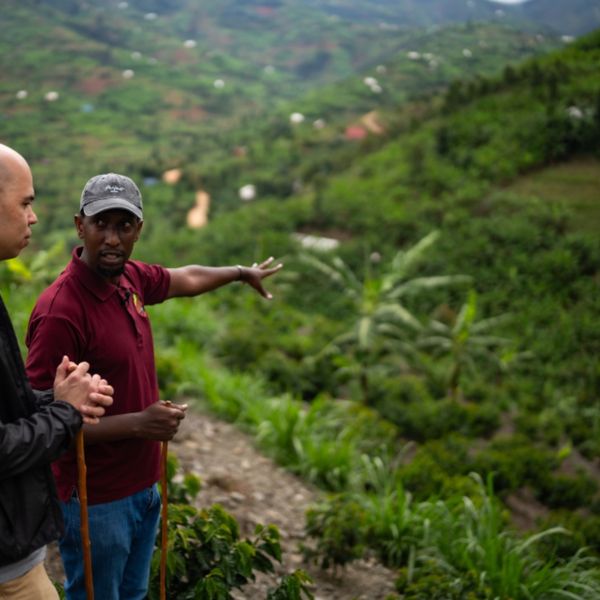 Chris and Aime touring Gitesi Coffee Farm