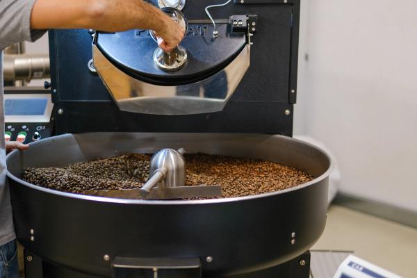 Warawul Coffee being roasted in a Probatone Drum Roaster