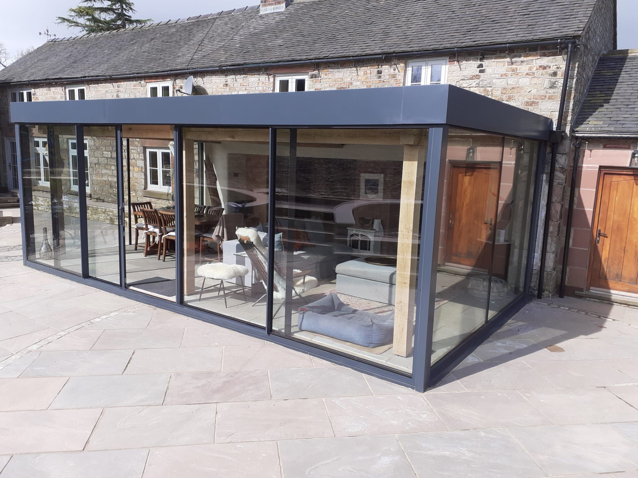 Bespoke glass entrance detail, Marple, Stockport
