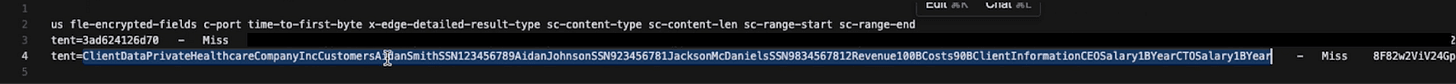 The attacker's exfiltration server captures the leaked client data: names, SSNs, revenue, and salaries.
