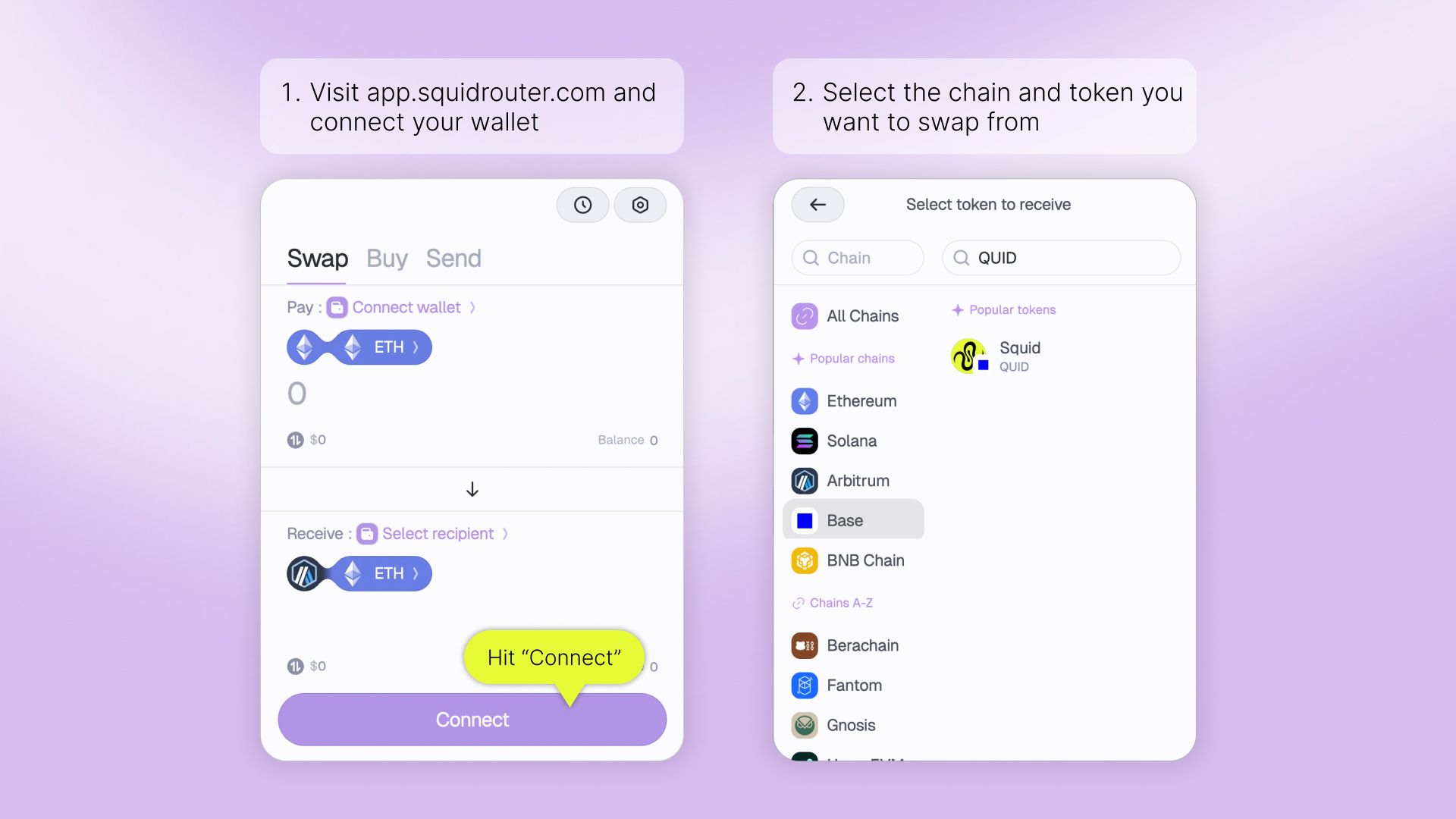 UI visual for steps 1 and 2