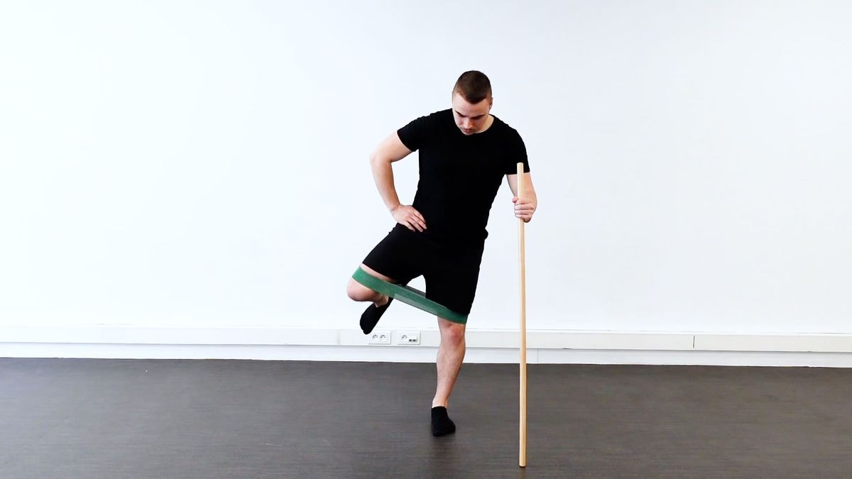 Hip Abductor Strengthening With Elastic Band on Knees