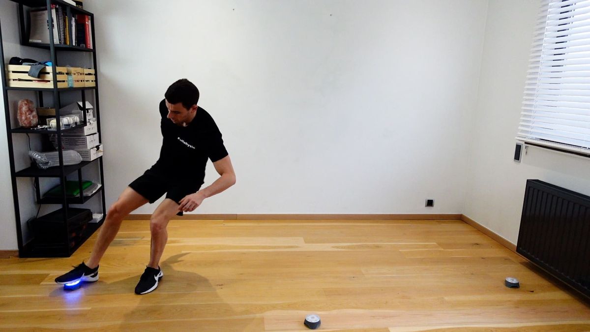 Travail réflexe dynamique avec Blazepod départ en mountain climber