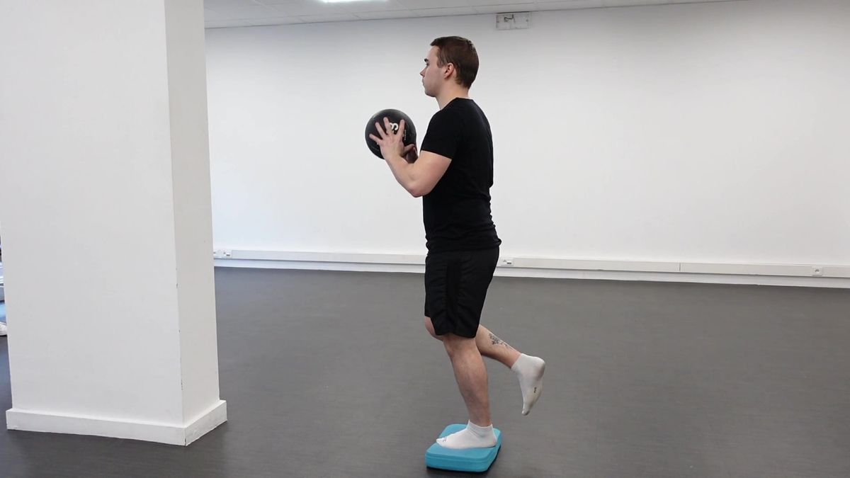Balance on Unstable Surface (Ball Throwing)