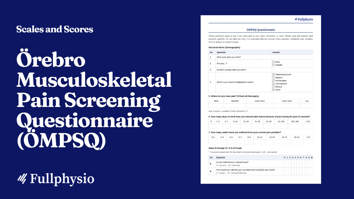 Örebro Musculoskeletal Pain Screening Questionnaire (ÖMPSQ)
