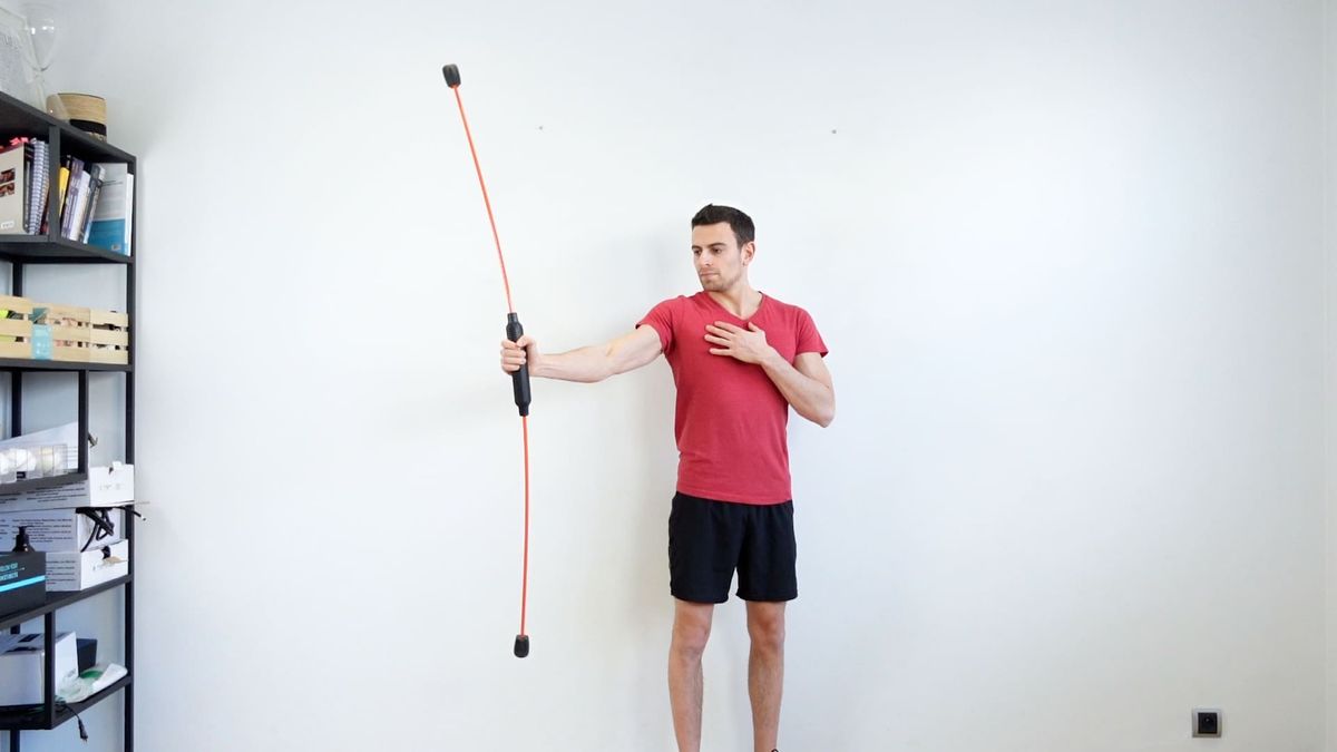 Exercice barre d'oscillation 90° ABD d'épaule main en pronation / supination