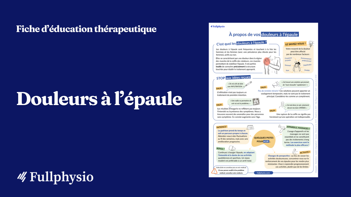 Éducation thérapeutique – Douleurs à l'épaule : Conseils et messages clés