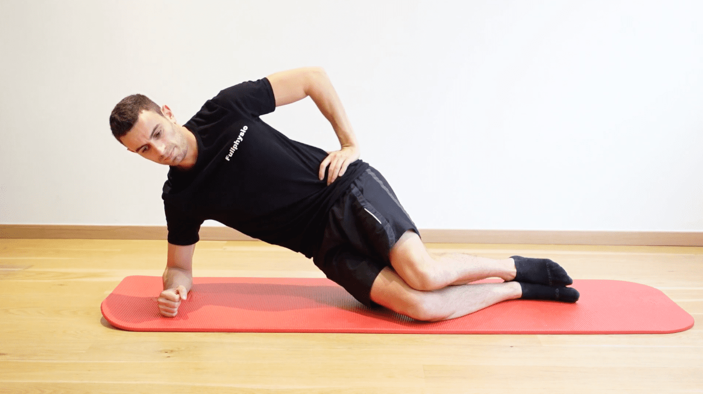 Gainage latéral hanches & genoux fléchis, vue 2