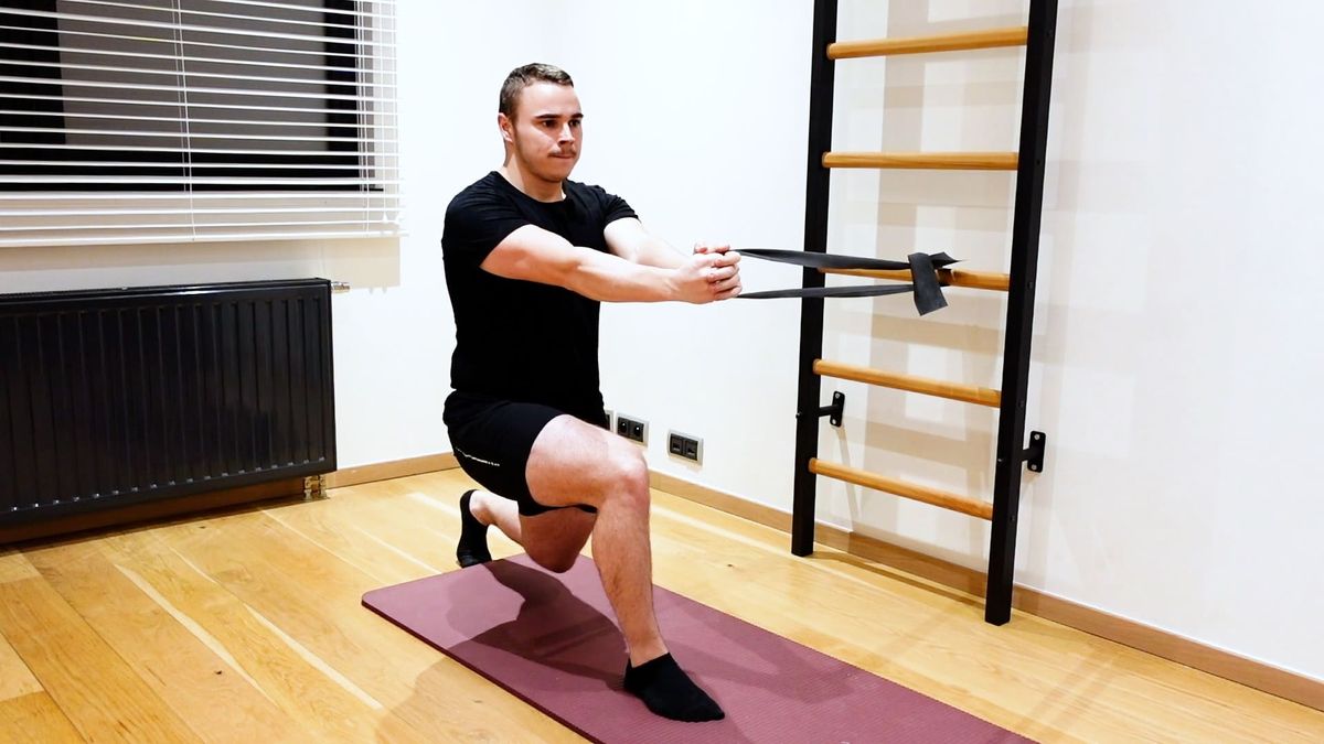 Plank in Lunge Position With Rotational Resistance