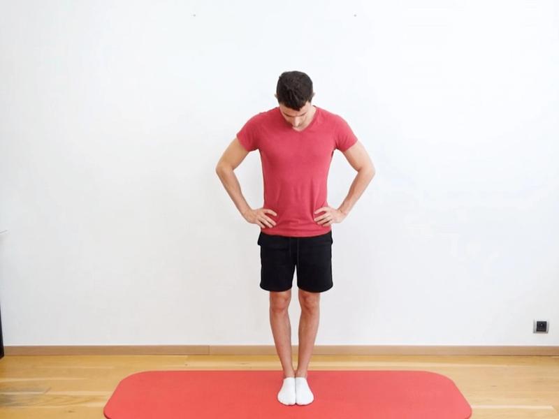 Proprioception With Feet Together & Head Movement (Flexion / Extension), view 1