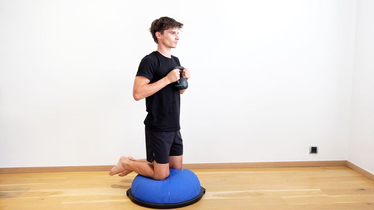 Bosu Stabilization With Kettlebell