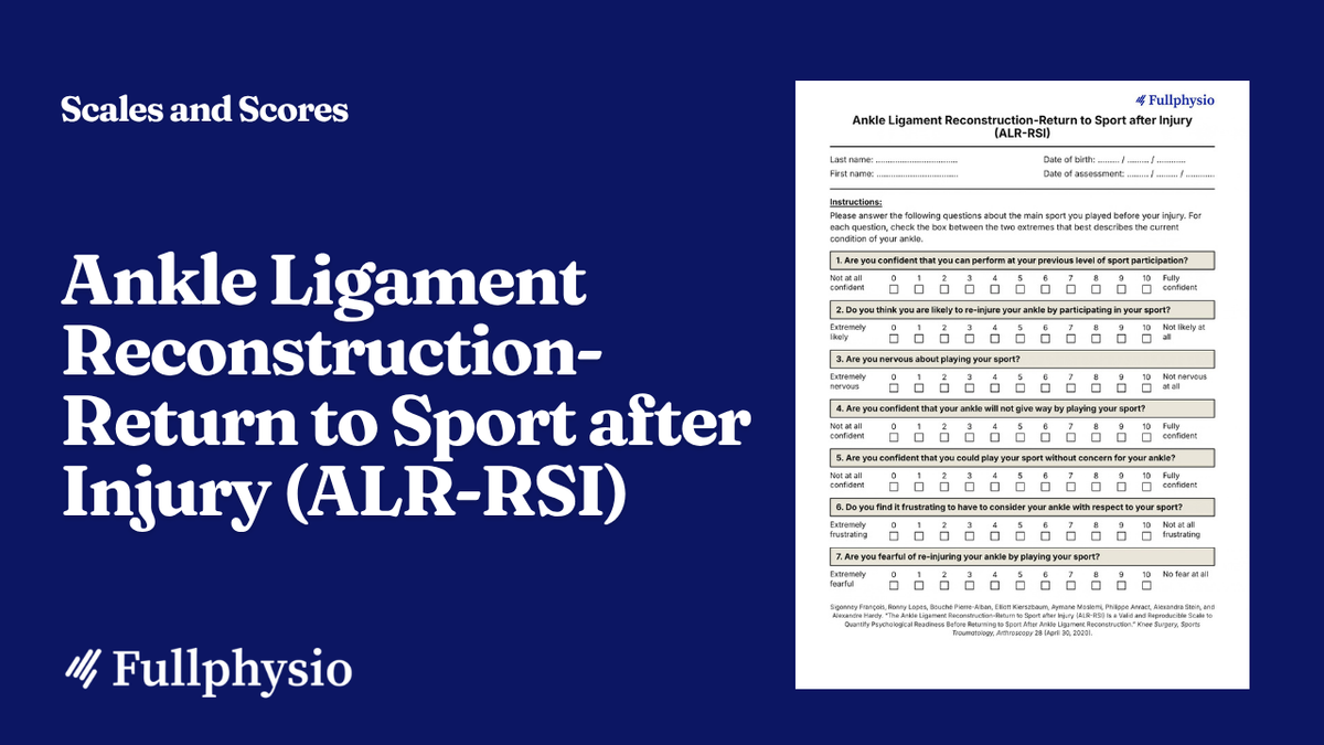 Ankle Ligament Reconstruction-Return to Sport after Injury (ALR-RSI)