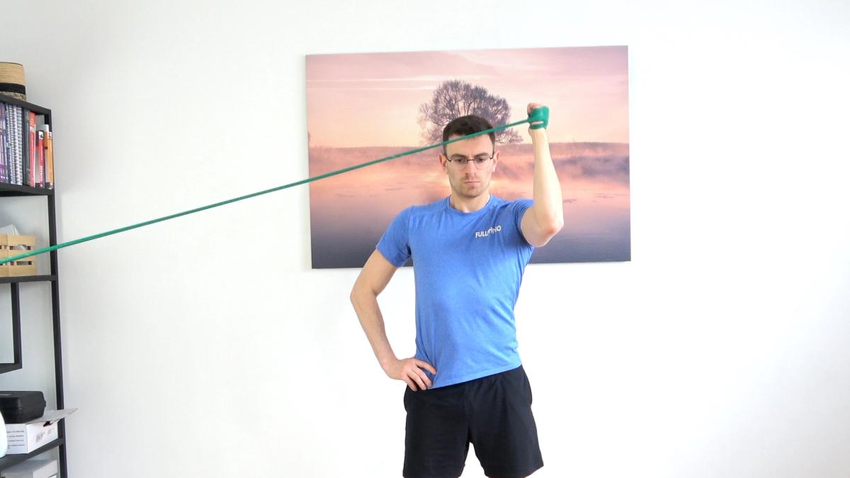 Isometric External Rotator Strengthening With an Elastic Band and Body Rotation
