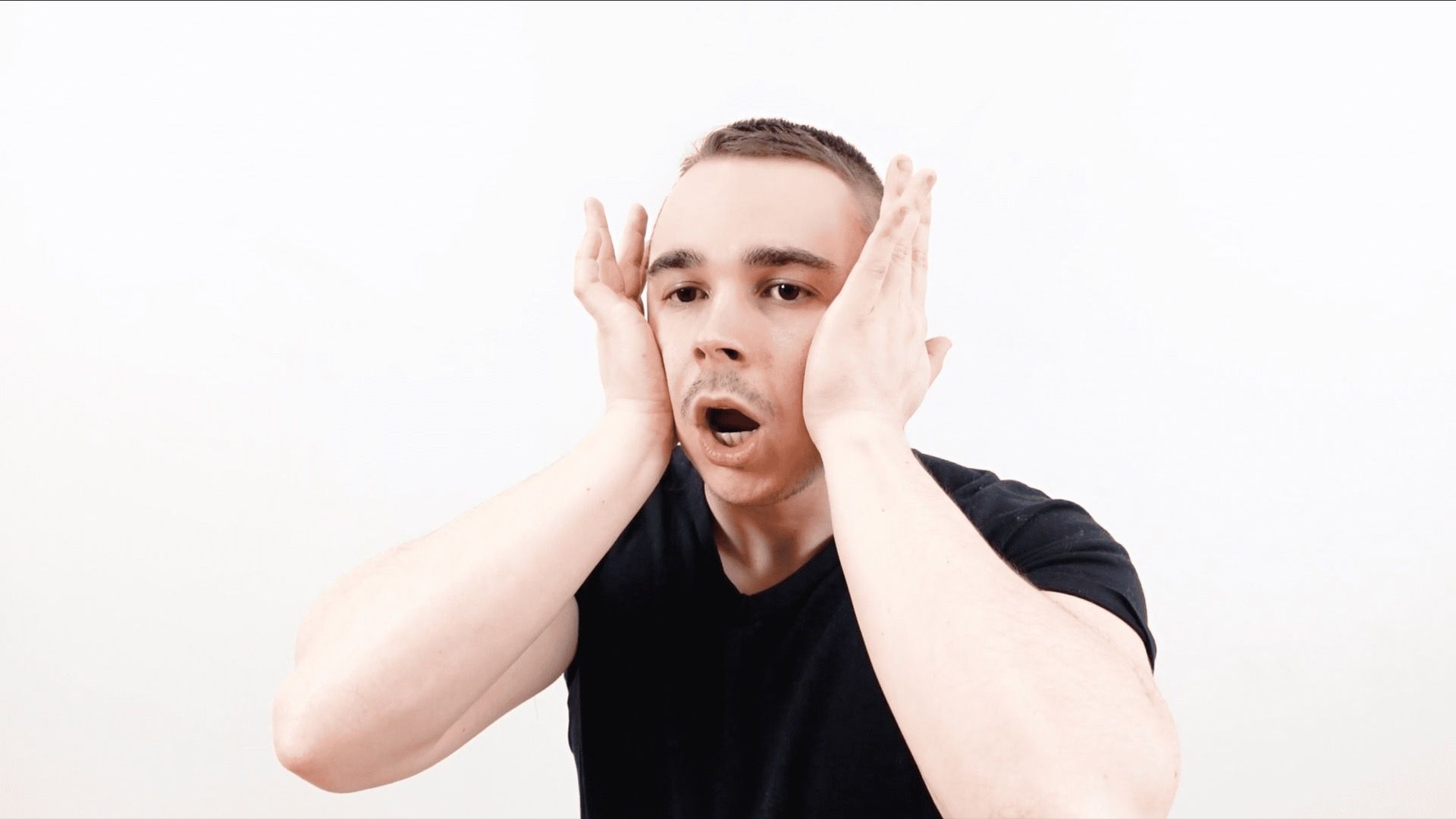 Masseter Muscle Stretching With Mouth Opening, view 2