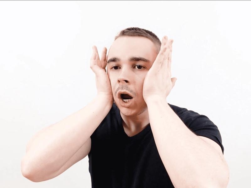 Masseter Muscle Stretching With Mouth Opening, view 2