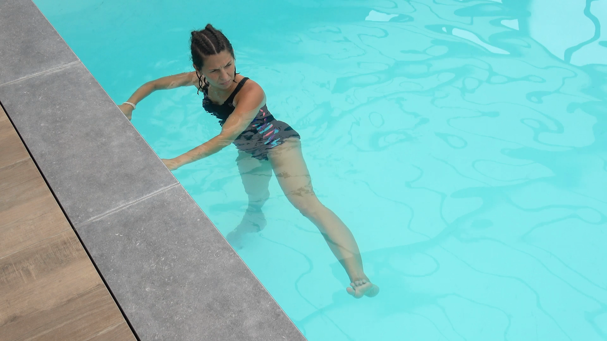 Aquatic Hip Abduction at Pool Bar
