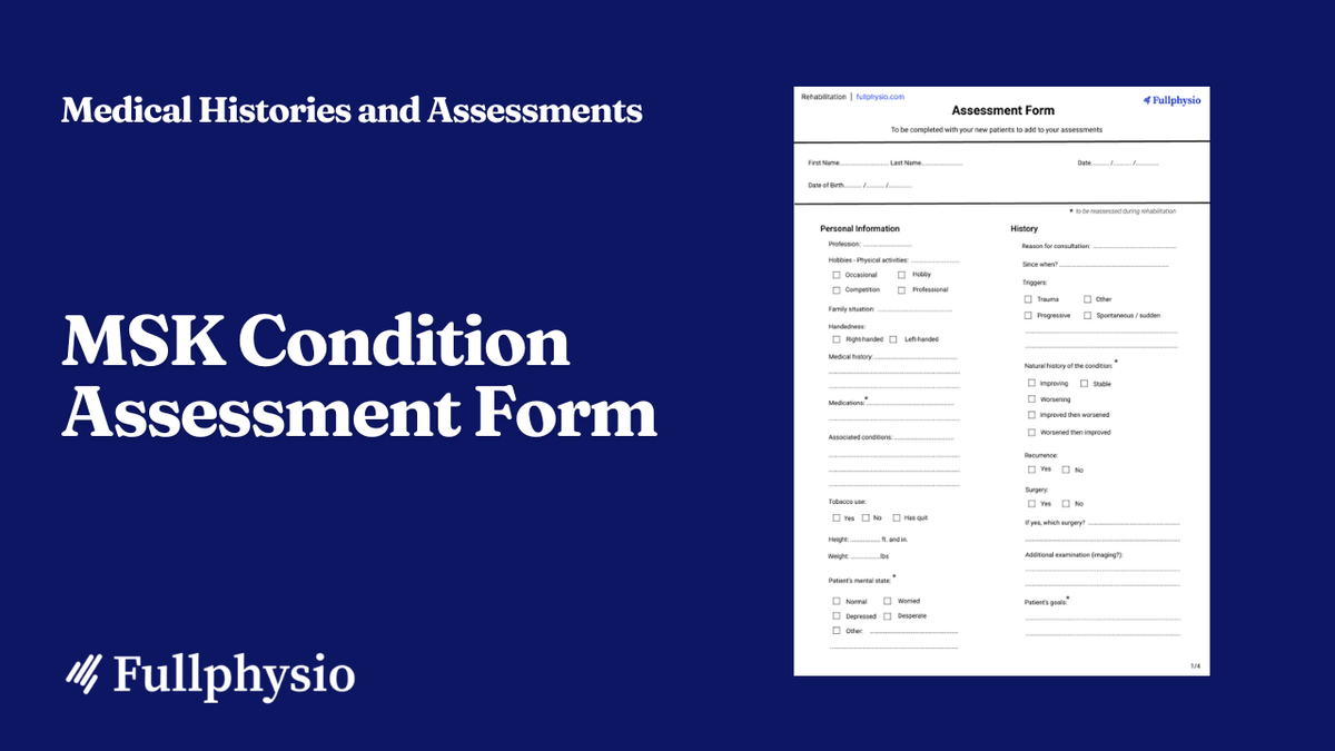MSK Condition Assessment Form